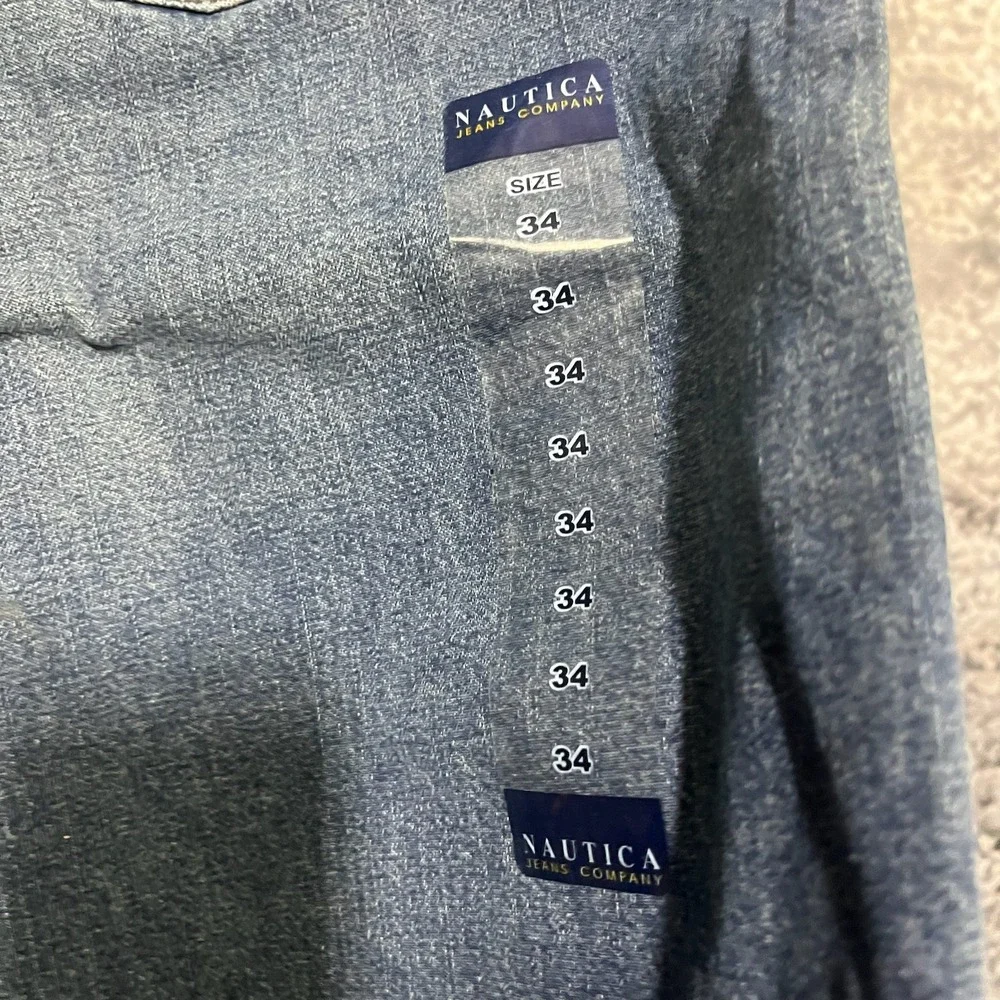 Vintage Nautica Shorts Size 34‎ Blue Baggy Denim Jorts Grunge Skater Y2K - NEW